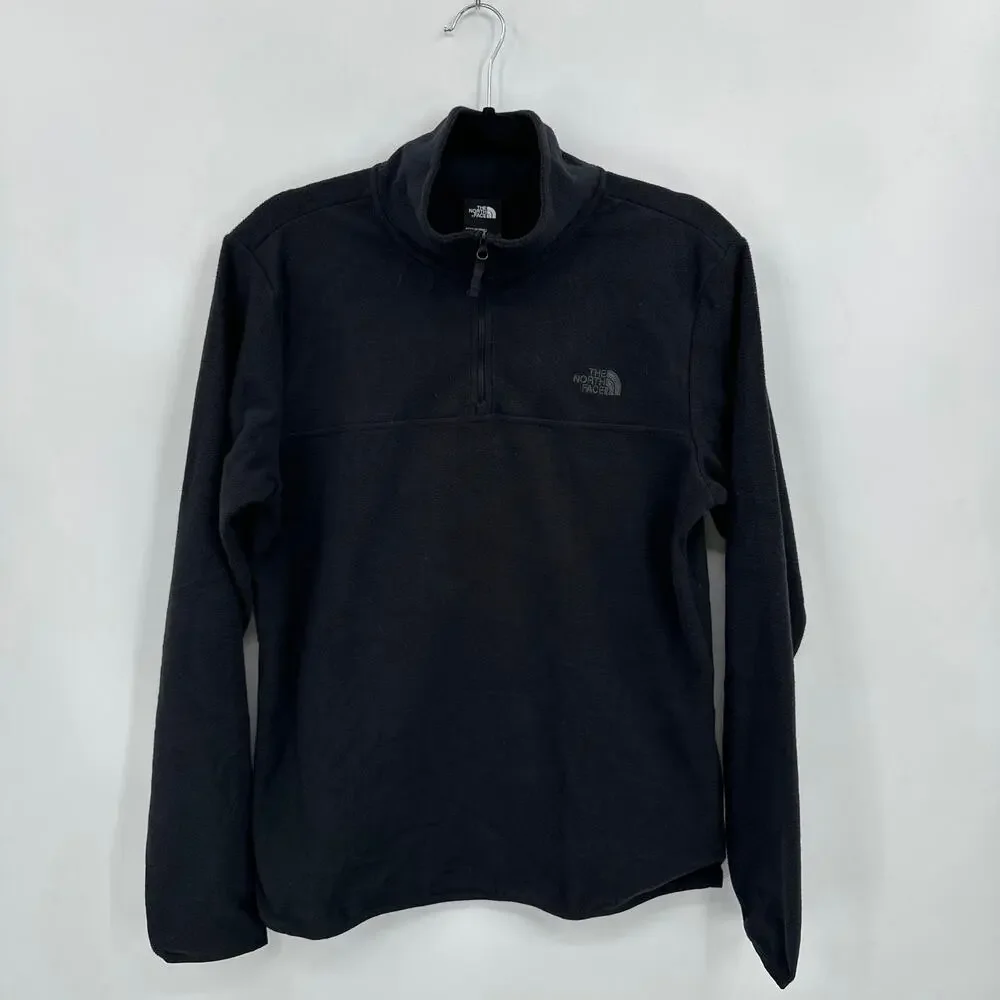 Men's The North Face Black Quarter Zip Fleece Pullover Size Small EUC